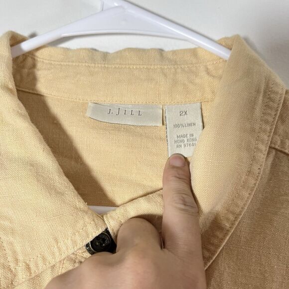 J Jill Elements Jacket Womens 2X Relaxed Fit Button Front 100% Linen - Picture 4 of 8